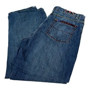 Coogi‎ Australia Jeans Men 38X33 STRAIGHT LEG Down Under Blue Embroidered